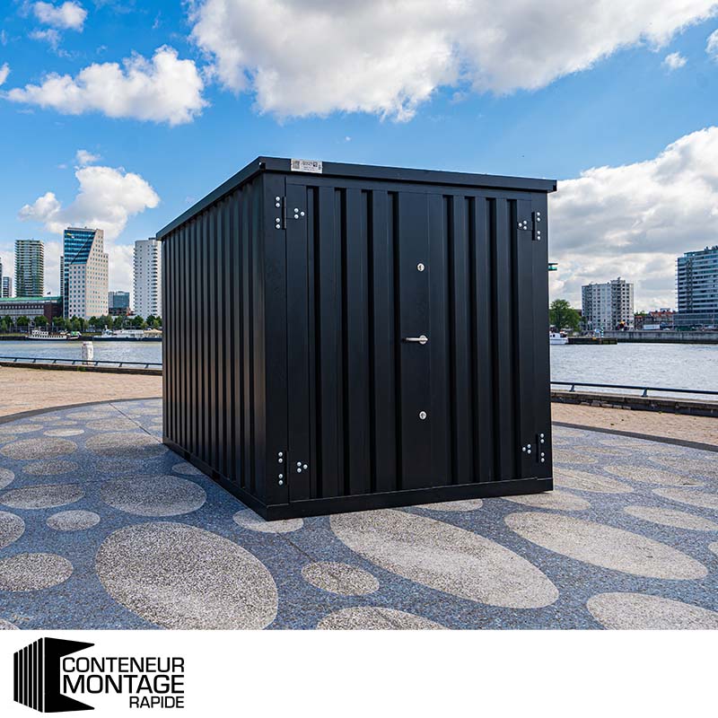 Schwarzer, zerlegbarer Container 3 x 2 Meter – mit Doppeltür an der Seite 2 Meter (kurze Seite) – Image 4