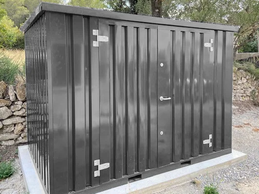 Conteneur Démontable Anthracite 3 X 2 Mètres – Avec Double Porte Sur Le Côté 3 Mètres (Grand Côté)