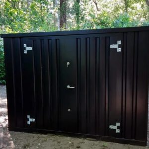 Conteneur Démontable Noir 3 X 2 Mètres – Avec Double Porte Sur Le Côté 3 Mètres (Grand Côté)