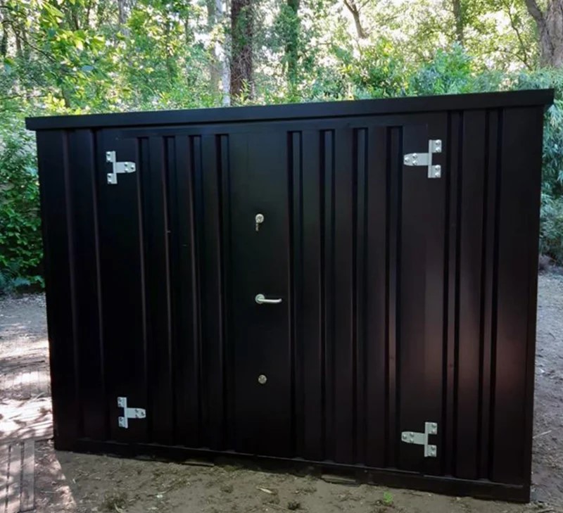 Conteneur Démontable Noir 4 X 2 Mètres – Avec Double Porte Sur Le Côté 4 Mètres (Grand Côté) – Image 2