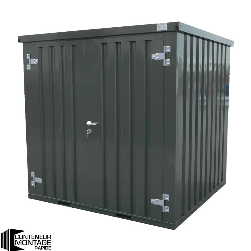 4 x 2 m Demontagecontainer, Anthrazit – Mit Doppeltür an der Seite, 2 Meter (kurze Seite) – Image 3