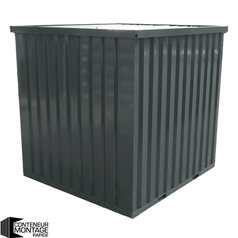 4 x 2 m Demontagecontainer, Anthrazit – Mit Doppeltür an der Seite, 2 Meter (kurze Seite) – Image 2