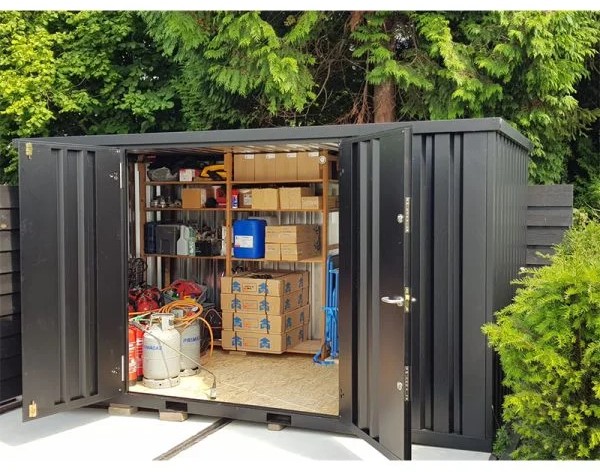 Conteneur Démontable Noir 4 X 2 Mètres – Avec Double Porte Sur Le Côté 4 Mètres (Grand Côté) – Image 3