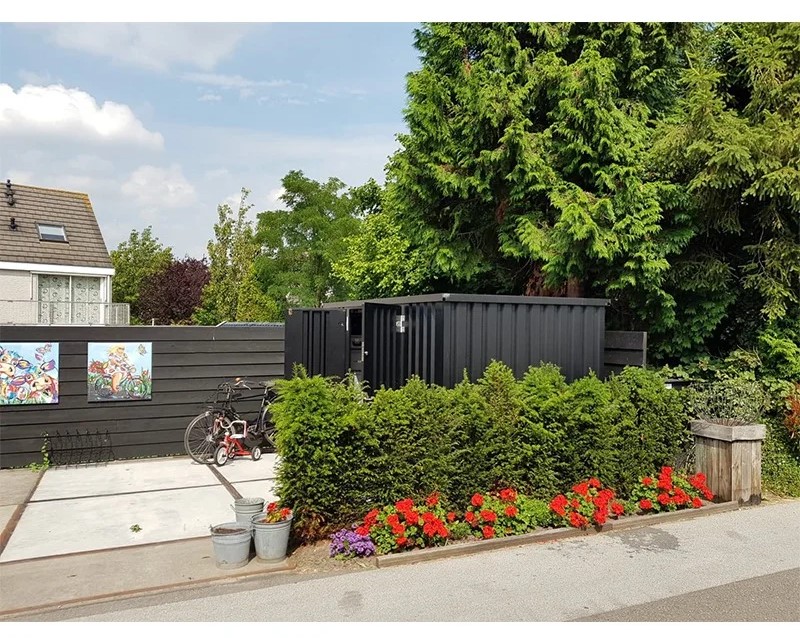 Conteneur Démontable Noir 4 X 2 Mètres – Avec Double Porte Sur Le Côté 4 Mètres (Grand Côté) – Image 4