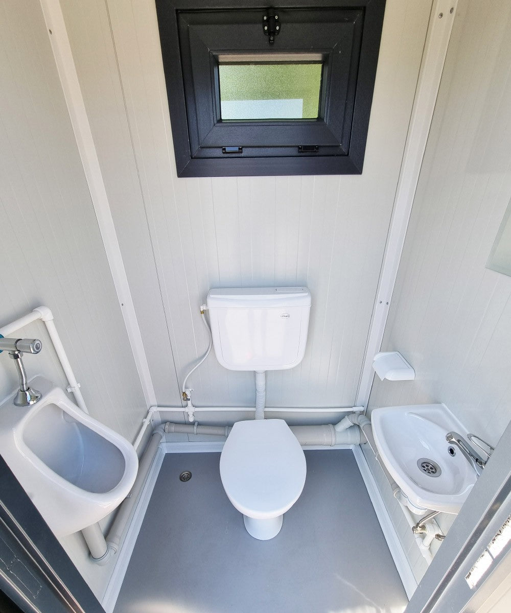 WC Sanitärcontainer mit Doppelkabine - für Mann und Frau - Anthrazit – Image 8