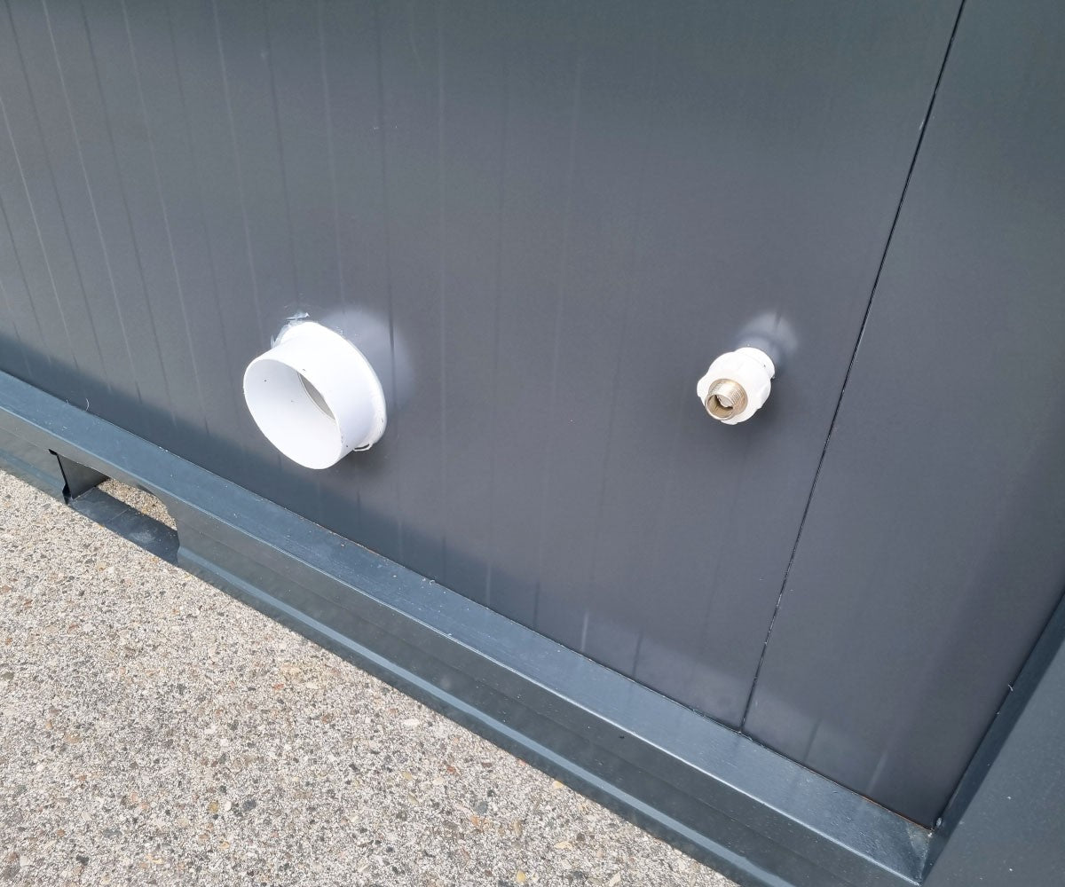 WC Sanitärcontainer mit Doppelkabine - für Mann und Frau - Anthrazit – Image 6